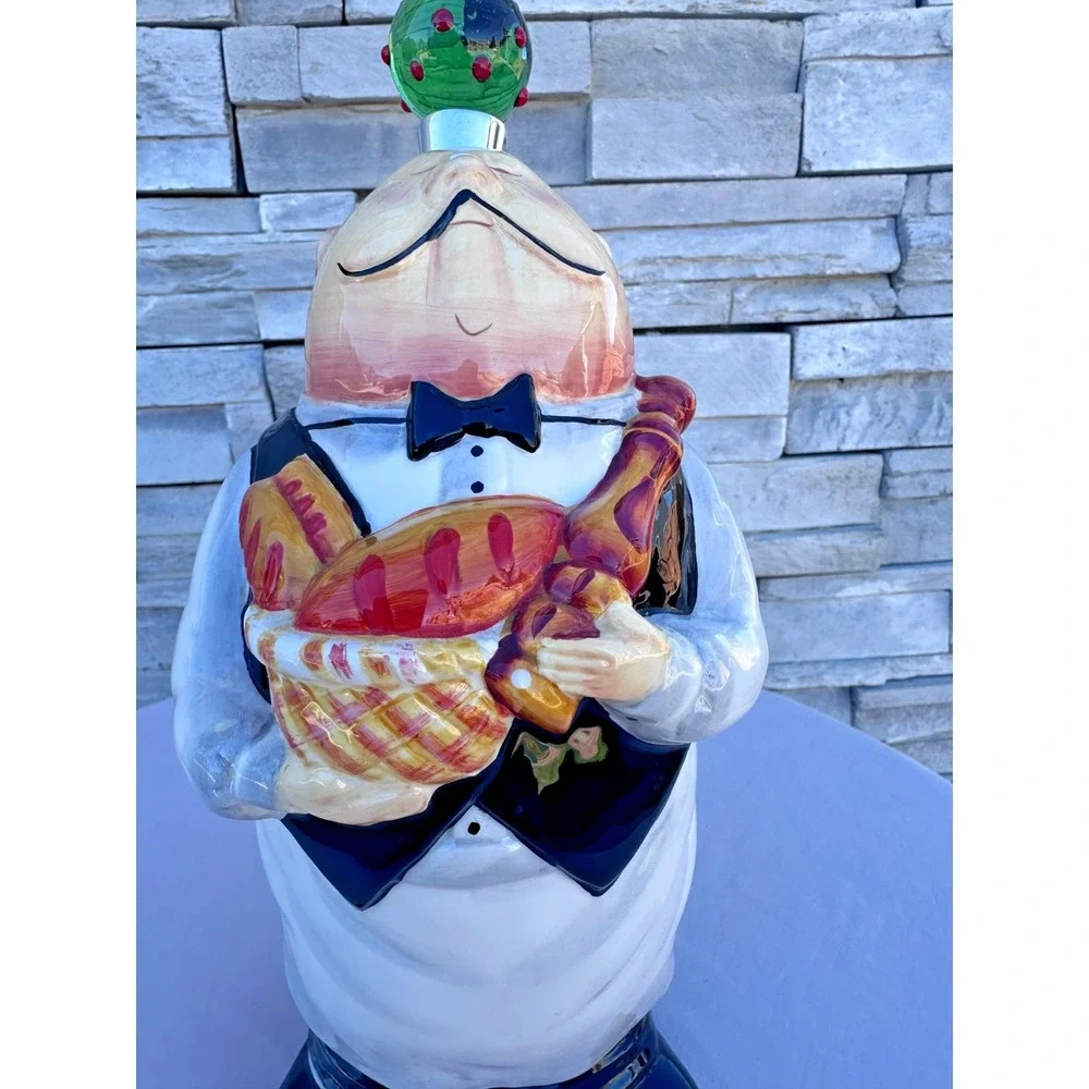 Ceramic Butler Waiter Oil Vinegar Bottle Decanter Tracy Flickinger NO SPOUT